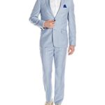 Zax Stirling Men's Two Button Slim Fit Chambray Suit