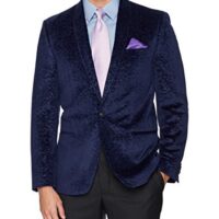 Zax Stirling Men's Two Button Slim Fit Paisley Sportcoat
