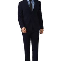 Daniel Crest Men's Polyester Blend Two Piece Business Suit Pants Set (PISUONSPS21832_Black_36)