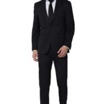 Daniel Crest Men's Polyester Blend Regular Business Suit Pants Set (PESUOTLB719144_Blue_40)
