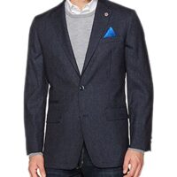 Zax Stirling Men's Two Button Slim Fit Mini Check Sportcoat