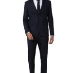 Daniel Crest Polyester Blend Men Navy Two Piece Suit Business Vest (PISUSNSPP26797 40)