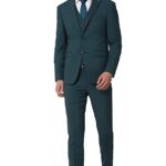 Daniel Crest Polyester Blend Men Green Three Piece Suit Business Vest (PIS3SNSFS67190 42)