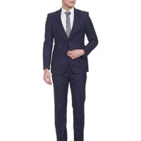 Roy Strip Men's Poly Viscose Notch Lapel Suit (RMDX01827-V8_Purple_Small)
