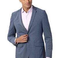Daniel Crest Men's Textured Slim Fit Blue Blazer