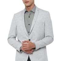Wost Textured Rayon Super Slim Fit Work Wear Blazers for Mens (Grey, 40)