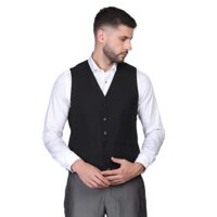 Grey Hook Men's Formal V-Neck Slim Fit Waist Coat-NL-JQ-BRINO4