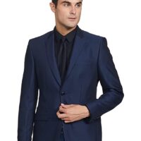 Roy Strip Rayon Blend Men's Full Sleeve Contemporary FIT Dark Blue Formal Suit
