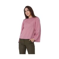 Kimiku Womens Round Neck Slub Top