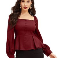 Elyraa Women's Casual Long Sleeve Western Top for Women/Girls