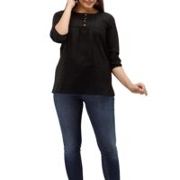 Maishi Women's Cotton Slub Solid Western Top