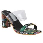 ShoeWapia Women Block Heels Printed Sandal