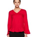 Kimiku Women's Plain Regular Fit Top