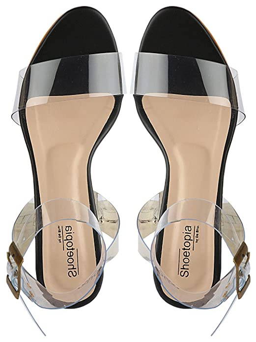 ShoeWapia Womens/Girls Block Heels Sandals with Buckles - Image 3