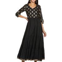 Women's Cotton Fit and Flare Below The Knee Dress
