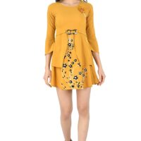 YOGYATA Women’s Stylish Fashionable Half Sleeves Designer Super Soft Round Neck One Piece Dress