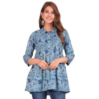 COTLAND Fashions Jaipuri Cotton Casual Stylish Printed Peplum Top for Women